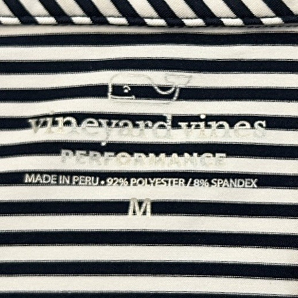 VINEYARD VINES New York Yankees Polo Shirt sz M Blue White Striped MLB Baseball - Picture 7 of 8